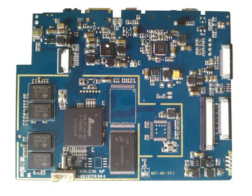 Quick Turn PCB Assembly Control Assembly Industry ROHS Blue Solder Mask 2.4mm